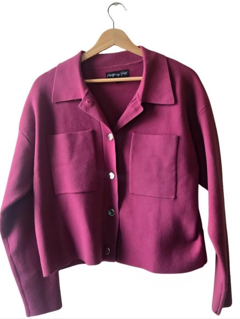 Montgomery Post Jade Collared Sweater Jacket M